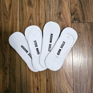 Mens White Boat Shoe/Loafer Socks - Steve Madden - 4 pk